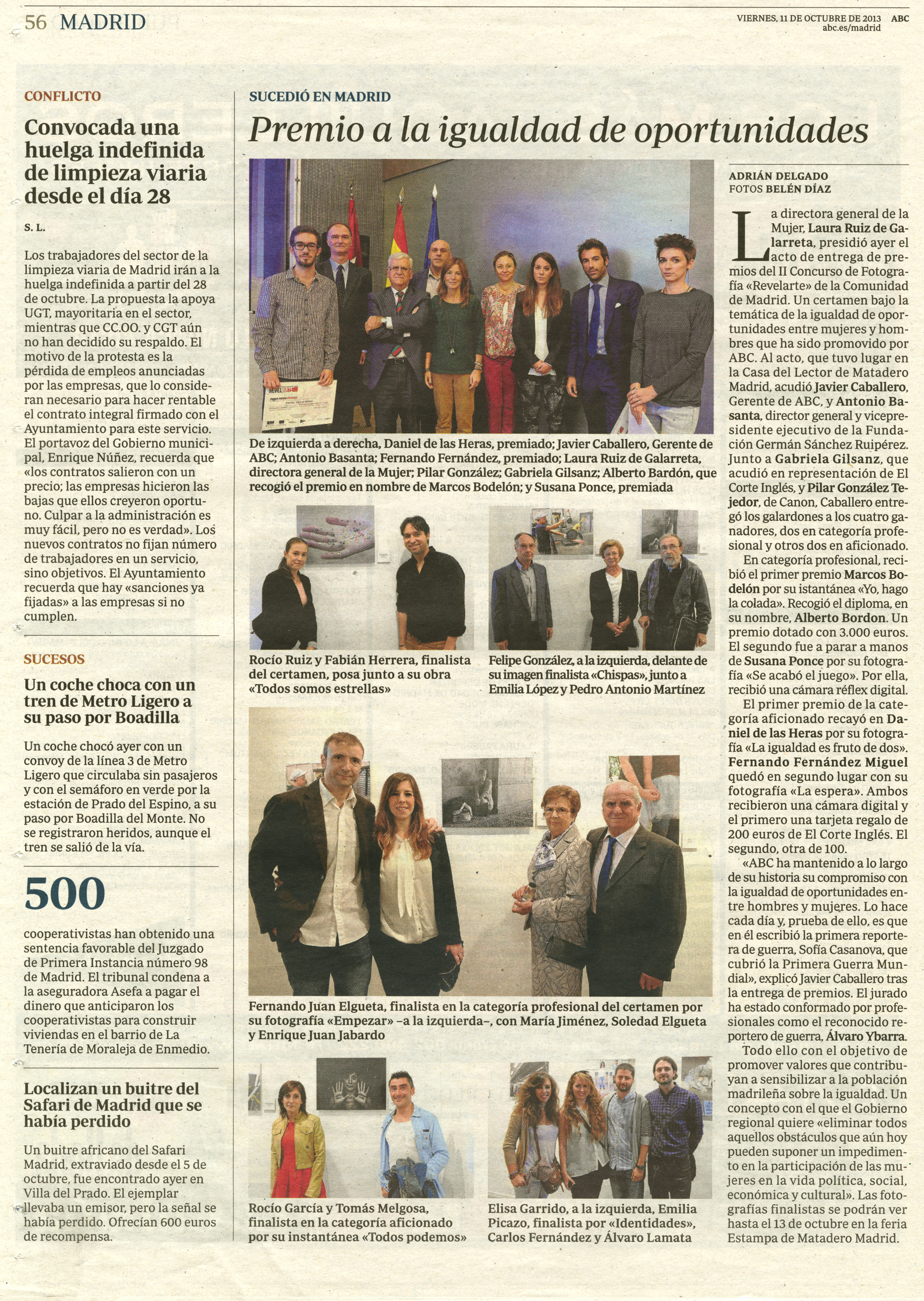 Publicación diario ABC, de exposición ESTAMPA 2013.